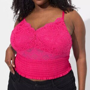 Torrid Lace Smocked Crop Top Size 4X